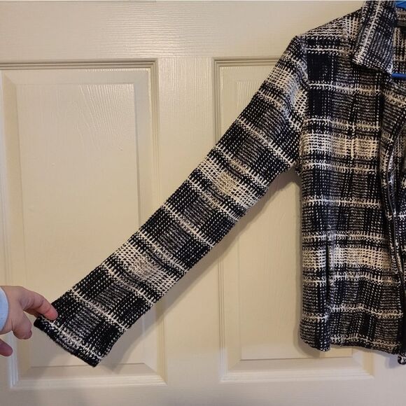 Lucky Brand black/white full zip-up collard jacket - Picture 5 of 9